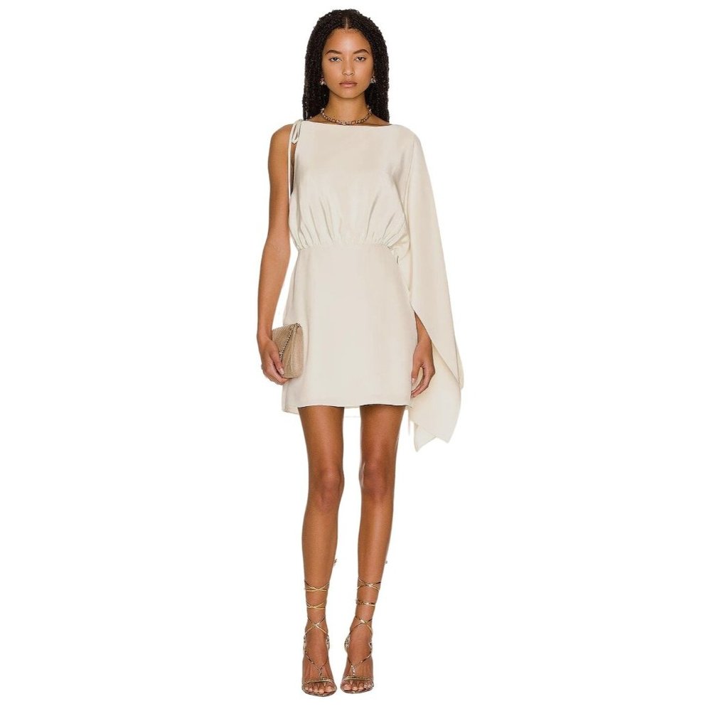 Alexis Wesley MIni Dress in Creme Medium Womens Silk Cocktail